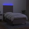 vidaXL Boxspringbett mit Matratze & LED Taupe 90x190 cm Stoff 3134761 Bild 4