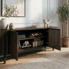 IDIMEX Lowboard LINN, Sideboard 180 cm aus Massivholz mit Lamellentüren Nussbaum Finish Bild 3