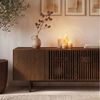 IDIMEX Lowboard LINN, Sideboard 180 cm aus Massivholz mit Lamellentüren Nussbaum Finish Bild 4