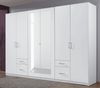 Kleiderschrank FREIBURG in weiß 6-türig mit Spiegel B 270 cm Bild 2
