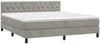 vidaXL Boxspringbett mit Matratze Hellgrau 160x200 cm Samt 3141491 Bild 3