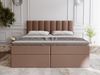 GRAINGOLD Mocca Doppelbett 180x200, Boxspringbett mit gepolstertes Kopfteil, zwei Bettkästen, Velour-Stoff, Braun Bild 4