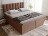 GRAINGOLD Mocca Doppelbett 180x200, Boxspringbett mit gepolstertes Kopfteil, zwei Bettkästen, Velour-Stoff, Braun Bild 3