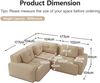 Flieks 2-Sitzer Modulares Ecksofa, Cloud Sofa Cord rahmenlos, Lounge Sofa bodennah, mit breiten Armlehnen, Beige Bild 4