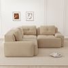 Flieks 2-Sitzer Modulares Ecksofa, Cloud Sofa Cord rahmenlos, Lounge Sofa bodennah, mit breiten Armlehnen, Beige Bild 2