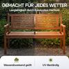 Casaria Gartenbank | 2-Sitzer | 320kg Belastbarkeit, Eukalyptus natur, 120 x 60 x 90 cm Bild 5