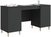 vidaXL Schreibtisch mit Regal Schwarz 142,5 x 50 x 75 cm Holzwerkstoff 3414595 Bild 3
