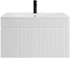 Vente-unique - SATARA Waschbeckenmöbel Holz, Platte Weiß - B 46 cm x H 46 cm x L 80 cm Bild 2