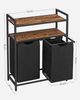 Vasagle Wäschekorb mit 2 Fächer, Metallgestell Vintagebraun/Schwarz, 2x46 L / 73 x 33 x 91 cm Bild 5