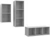 vidaXL 3-tlg. TV-Schrank-Set Betongrau Spanplatte [3079632] Bild 2