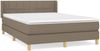 Boxspringbett mit Matratze Stoff Taupe 140x200 cm Bild 2