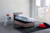 Dmora Astor Einzelbett, Bettkasten mit Stoffbezug, 100 % Made in Italy, seitliche Öffnung, inklusive Matratze 80x190 cm, Taupe Bild 4