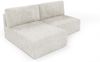 Ecksofa mit Schlaffunktion NATALIA XS in Stoff Tilia Creme Ottomane Links Bild 2