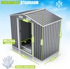 KESSER® XL Gerätehaus 4,2m³ mit Fundament und 2x Schiebetür, inkl. Arbeitshandschuhe, Metall grau, 195 x 131 x 186 cm, 4,2m Bild 4