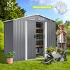 KESSER® XL Gerätehaus 4,2m³ mit Fundament und 2x Schiebetür, inkl. Arbeitshandschuhe, Metall grau, 195 x 131 x 186 cm, 4,2m Bild 5