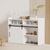 HOMAVO Sideboard HG1 Mit Schiebetüren 107 cm Für Wohnbereiche, Weiß Bild 3