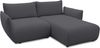 DOMO. collection Ecksofa 800 022, kleines Modulsofa in L-Form mit Taschenfederkern und attraktiver Biese-Naht, Sofa, Polsterecke, Eckcouch 194 x 168 x 79 cm (BxTxH), dunkelgrau Bild 2