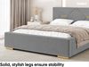MEBLINI Polsterbett 120x200 mit Lattenrost mit Matratze – LIZZY – Grau Samt – Doppelbett mit Bettkasten - Stauraumbett - Kopfteil Bett mit Stauraum Bild 5