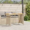 vidaXL Gartentisch mit Holzplatte Beige 110x68x70 cm Poly Rattan 366357 Bild 3