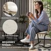 Flieks Gartenmöbel Set 3-tlg mit 2 Schaukelstühlen, Beistelltisch & Kissen, Outdoor Balkonmöbel Set für 2 Personen, Beige Bild 4