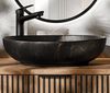 Badezimmer Set mit Waschtisch 100 cm, Aufsatzwaschbecken XANTEN-56 in anthrazit mit Eiche Nb. schwarz gerillt, B/H/T: ca. 150/200/46,5 cm Bild 5