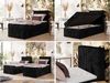 Boxspringbett TILIANO 90x200 Cord inkl. Bettkasten, Einzelbett 7-Zonen Multipocket-Matratze & Topper, Modernes Design mit hohem Kopfteil - Schwarz Cordstoff - H3 - Topper T25 Bild 2