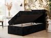 Boxspringbett TILIANO 90x200 Cord inkl. Bettkasten, Einzelbett 7-Zonen Multipocket-Matratze & Topper, Modernes Design mit hohem Kopfteil - Schwarz Cordstoff - H3 - Topper T25 Bild 3