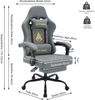 Symino Gaming Stuhl Racing Style 200 kg Belastbarkeit Vintage PU Leder Fußstütze Bild 3