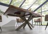 Baumtisch Sheesham 180x90x77 grau gebeizt / Kreuzgestell silber matt FREEFORM 5 Bild 3