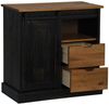 vidaXL Sideboard HALDEN mit Schiebetür Schwarz 80x40x80 cm Massivholz 4018420 Bild 4
