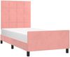 vidaXL Bettgestell mit Kopfteil Rosa 90x200 cm Samt 3125738 Bild 3