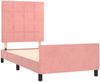 vidaXL Bettgestell mit Kopfteil Rosa 90x200 cm Samt 3125738 Bild 4