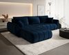 Ecksofa Schlafsofa MISATO Stoff Monolith Dunkelblau Ottomane Links Bild 4