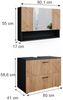 Badmöbel-Set Irma Goldkraft Eiche/Anthrazit 2 Teile, Unterschrank 80 cm Vicco Bild 3
