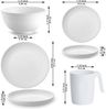 Berglander Weißes Plastikgeschirr Set 24-teilig für 6 Personen am Bild 2