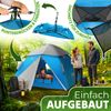 ELONEO Wurfzelt, 2-4 Personen Pop Up Zelt wasserdichtes Campingzelt schnellaufbau Zelt, Blau/Grau Bild 3