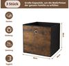 BlingBin Aufbewahrungsbox Langlebige Aufbewahrung Würfel Bin Organizer für Kleidung (3 Stück, 3 St, 30*30*30 cm), aus Stoff, Holzoptik, Griffloch, Faltbare Regalboxen Bild 4