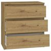 ibonto NACHTKOMMODE HANDWERKLICHE EICHE mit 3 Schubladen (H 75 x T 40 x B 70 cm) Bild 2