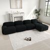 4-Sitzer Ecksofa,32D hochelastischer Polsterung rutschfest mit Chaiselongue extra-breite Armlehnen frei kombinierbar ohne Montage für Büro Wohnzimmer und Heimkino,Black, Bild 2