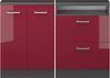 Küchenschrank für Dachschrägen R-Line Rot Hochglanz 140 cm 2er Set Vicco Bild 4