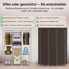 Coemo faltbarer Kleiderschrank 130 x 45 x 175 cm Stoffschrank BRAUN Bild 4