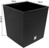 Prosperplast 'Rato' Blumentopf, Polyrattan, Anthrazit, 40 x 40 x 40,8 cm, 37 Liter Bild 5