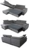 Ecksofa Natan mit Schlaffunktion und einstellbare Kopfstützen - Wohnlandschaft mit Metallfüßen, Couchgarnitur, Bettkasten, Sofa (Ecksofa Rechts, Dunkelgrau (Kronos 22)) Bild 3