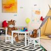 Relaxdays Kindersitzgruppe mit 2 Stühlen, Holz MDF Weiß Bild 2