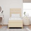vidaXL LED Boxspringbett mit Matratze Creme 90 x 190 cm Stoff 3343066 Bild 4
