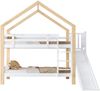 Haus-Etagenbett Kinder 90x200 mit Rutsche und Leiter, aus Kiefer Holz, Spielbett fürs Kinderzimmer, weiß-natur Bild 5
