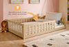 Kids Collective Kinderbett Bodenbett 120x200 cm mit Rausfallschutz & Lattenrost Montessori Bett Bed Gitterbett Kinder Jugendbett Einzelbett | Natur Bild 4