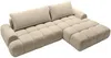 Vente-unique - FARNETA Sofa Stoff Schokoladenbraun - B 177 cm x H 86 cm x L 280 cm Bild 3