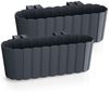 Spetebo Pflanzschale Balkon Blumenkasten mit Halterung 39 x 13 cm (Set, 2 St, Balkon Blumenkästen), Kunststoff Geländer Pflanztopf in anthrazit Bild 5