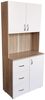 HTI-Living Hochschrank Küchenschrank Weiß/Sonoma Blanca (Stück, 1x Schrank Blanca, ohne Dekoration) Küchenbuffet Hochschrank Bild 2